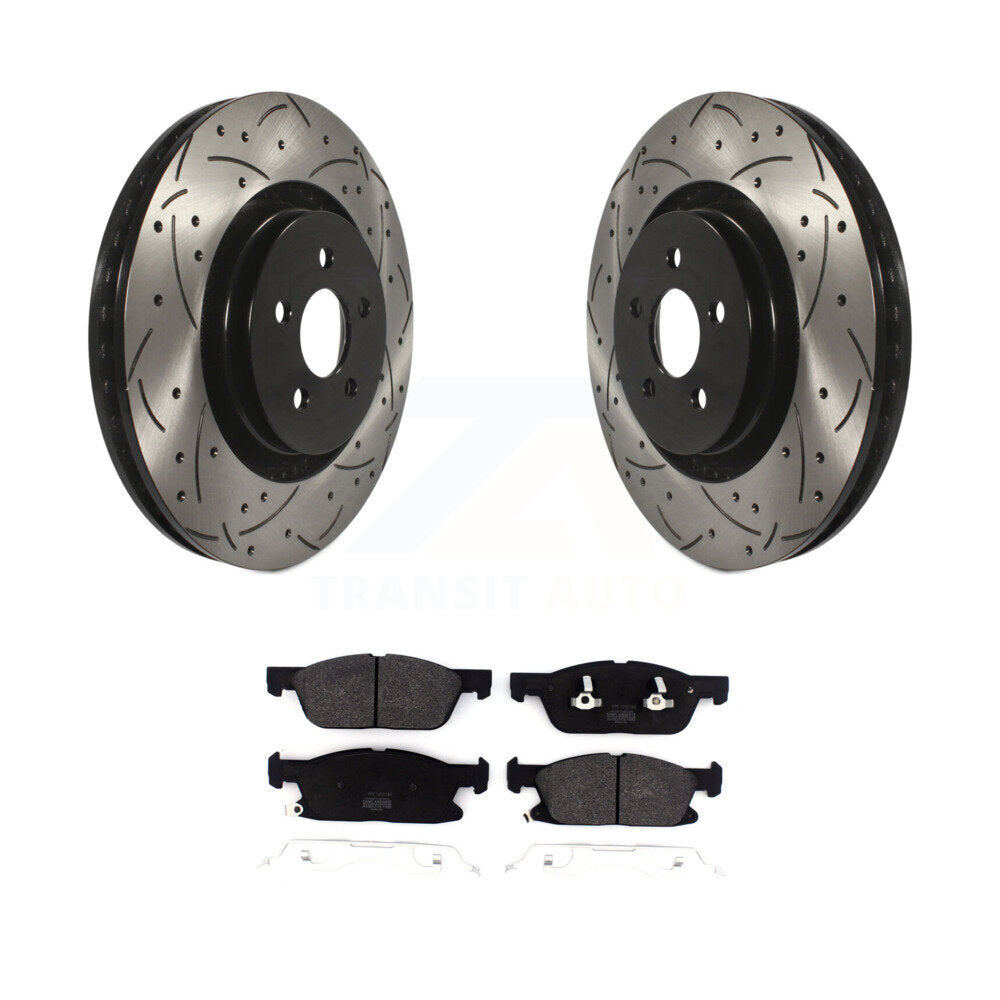 Kit de plaquettes semi-métalliques de Rotor de frein à fente avant percée, pour Ford Fusion Lincoln MK
