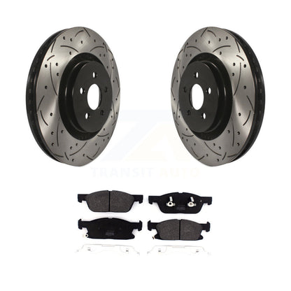 Kit de plaquettes semi-métalliques de Rotor de frein à fente avant percée, pour Ford Fusion Lincoln MK