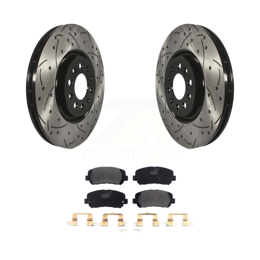 Rotors de frein à fente avant percés, Kit de plaquettes semi-métalliques pour Jeep Cherokee Chrysler
