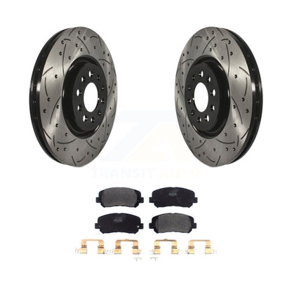 Rotors de frein à fente avant percés, Kit de plaquettes semi-métalliques pour Jeep Cherokee Chrysler