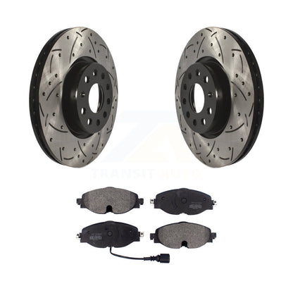 Kit de plaquettes semi-métalliques de Rotor de frein de fente de forage avant pour Volkswagen Golf Taos Aud