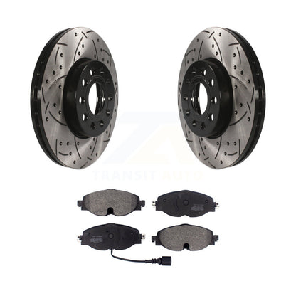 Kit de plaquettes semi-métalliques de Rotors de frein de fente de forage avant pour Volkswagen Jetta Golf A