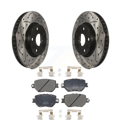 Kit de plaquettes semi-métalliques de Rotor de frein à disque à fente percée avec revêtement avant pour Lexus IS25