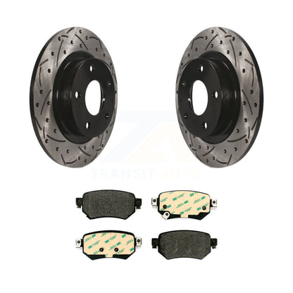 Rotor de frein à disque à fente arrière percée et kit de plaquettes semi-métalliques pour Mazda 2016 – 2021