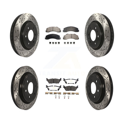 Kit de plaquettes semi-métalliques pour Rotor de frein à disque, fente de perçage pour manteau avant et arrière, pour Ford F-15