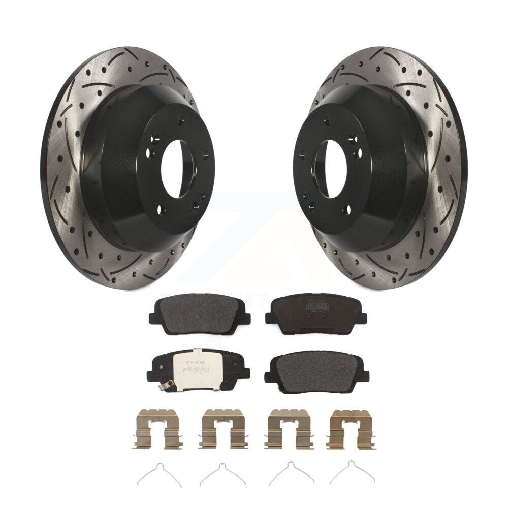 Kit de plaquettes de frein à disque semi-métalliques avec revêtement arrière et fente percée pour Kia Sorent