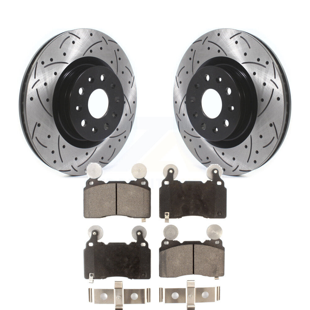 Kit de plaquettes semi-métalliques de Rotor de frein de fente de forage avant pour Cadillac Chevrolet Camar