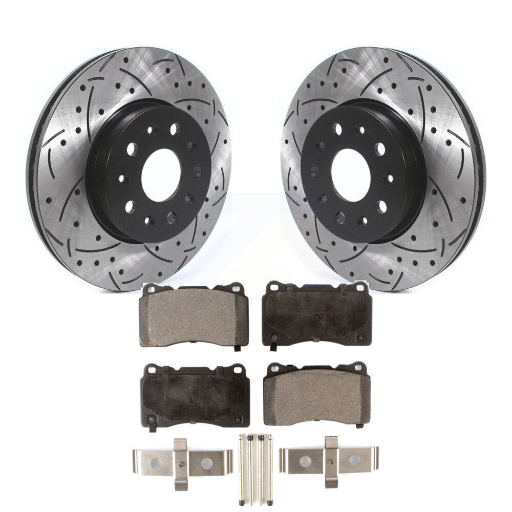 Kit de plaquettes semi-métalliques de Rotor de frein de fente de forage avant pour Chevrolet Camaro Cadilla