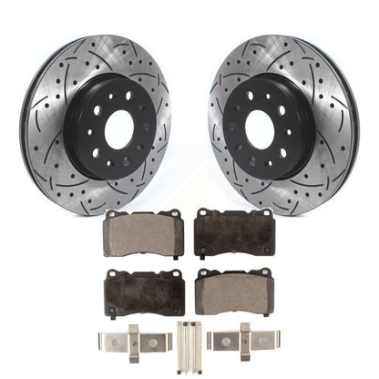 Kit de plaquettes semi-métalliques de Rotor de frein de fente de forage avant pour Chevrolet Camaro Cadilla