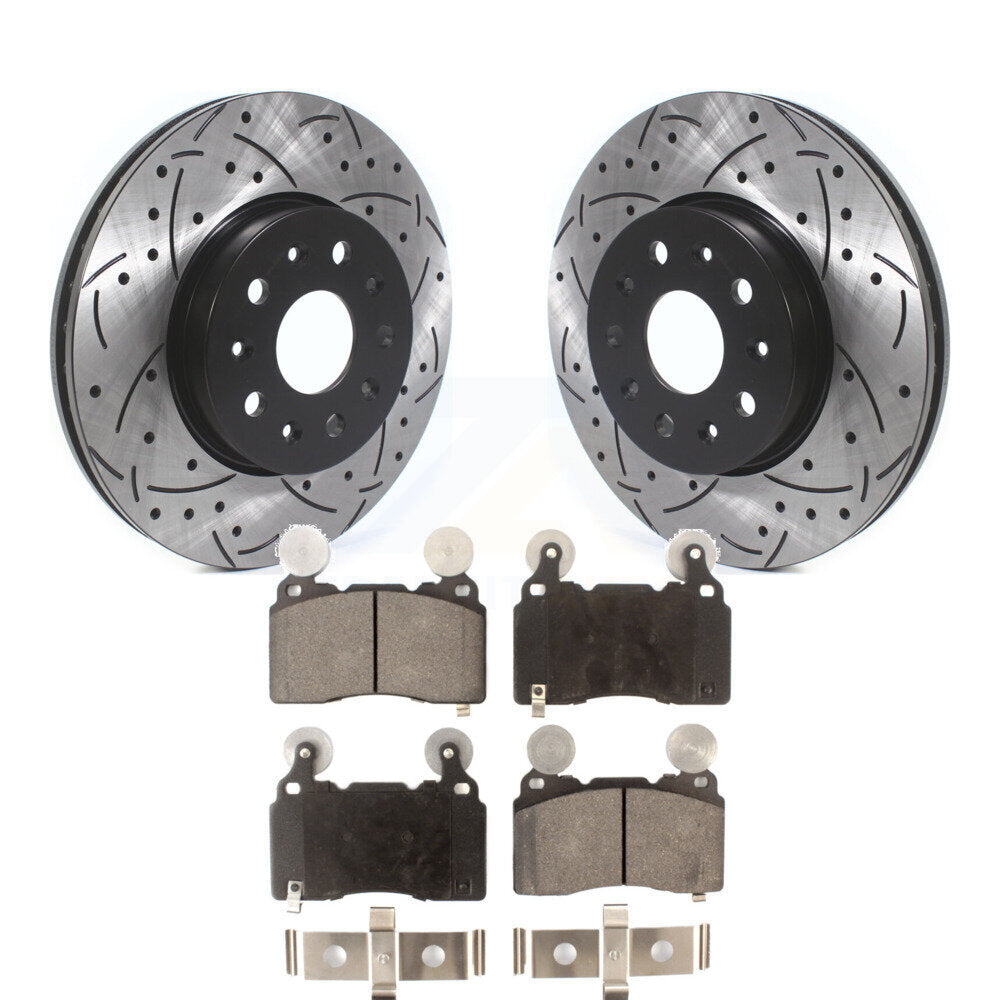 Rotors de frein à fente avant percés, Kit de plaquettes semi-métalliques pour Cadillac CTS Chevrole