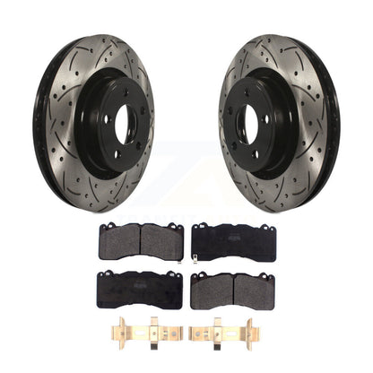 Kit de plaquettes semi-métalliques pour Rotor de frein à disque, fente de perçage avant, pour Ford Mustang V 2015