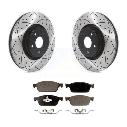 Rotors de frein à fente avant percés, Kit de plaquettes semi-métalliques pour Ford Focus Lincoln MK