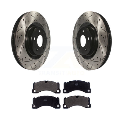 Kit de plaquettes semi-métalliques de Rotor de frein à fente avant percée pour Porsche Macan Bas 2017