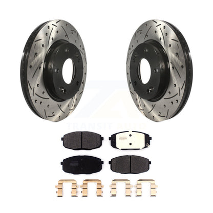 Kit de plaquettes semi-métalliques de Rotor de frein de fente de forage avant pour Kia Hyundai Kona Forte G