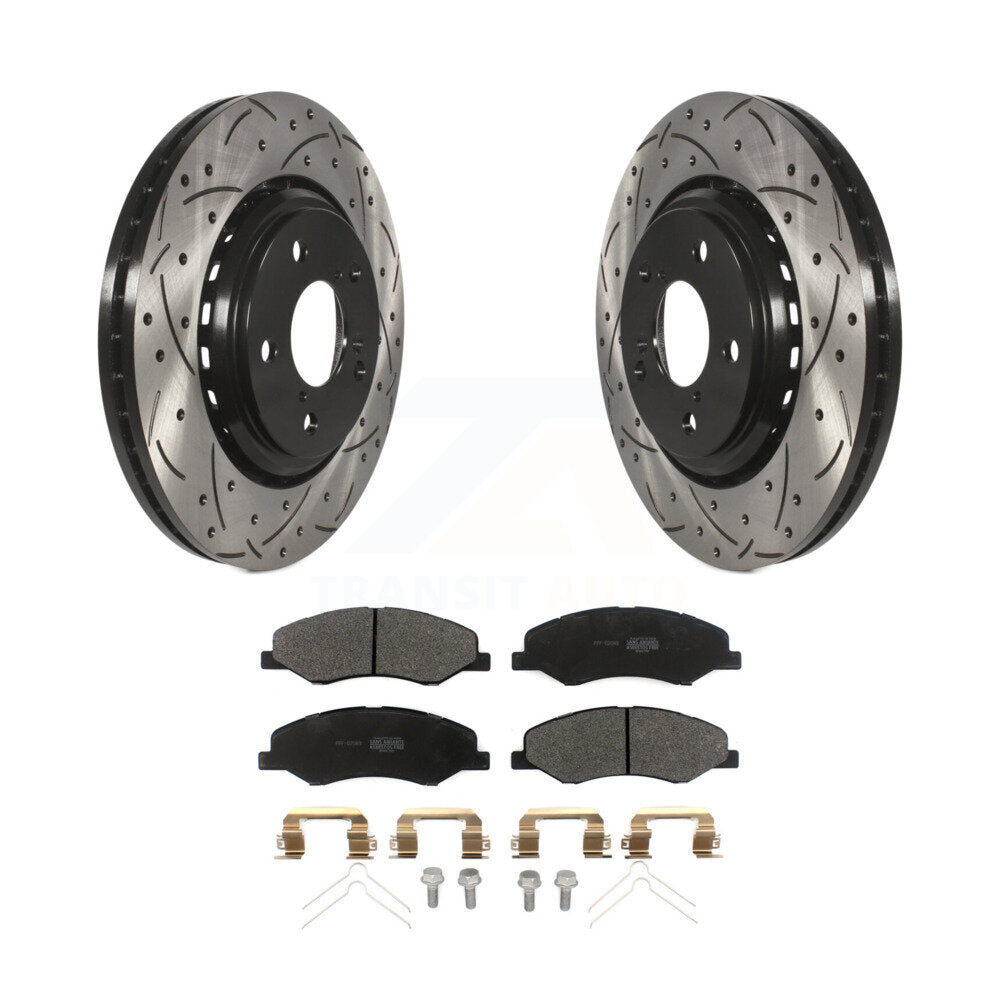 Kit de plaquettes semi-métalliques de Rotor de frein à fente avant percée pour Honda Odysse 2018 – 2023