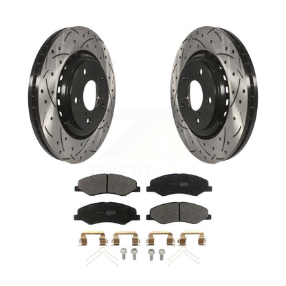 Kit de plaquettes semi-métalliques de Rotor de frein à fente avant percée pour Honda Odysse 2018 – 2023