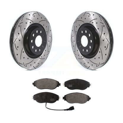Kit de plaquettes semi-métalliques de Rotor de frein de fente de forage avant pour Volkswagen Tiguan Jetta