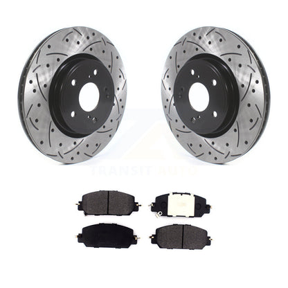 Kit de plaquettes semi-métalliques de Rotor de frein à disque de fente de forage de couche avant pour Honda CR-V HR-