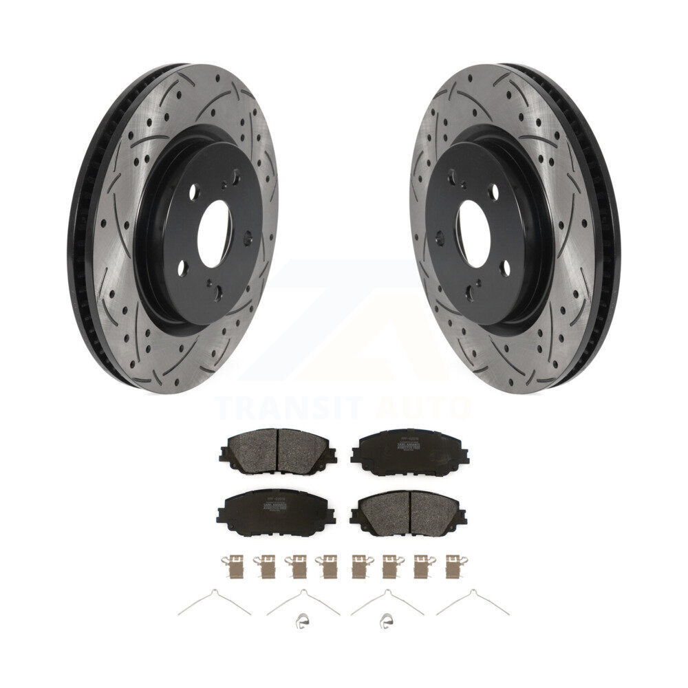 Kit de plaquettes semi-métalliques de Rotor de frein de fente de forage avant pour Toyota RAV4 Camry Coroll