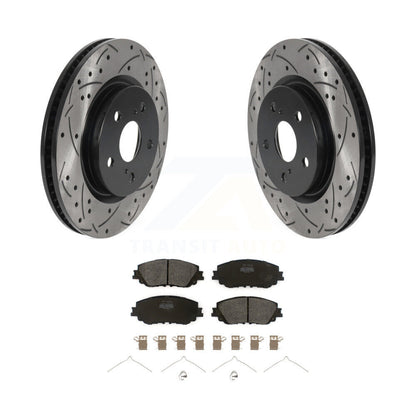 Kit de plaquettes semi-métalliques de Rotor de frein de fente de forage avant pour Toyota RAV4 Camry Coroll