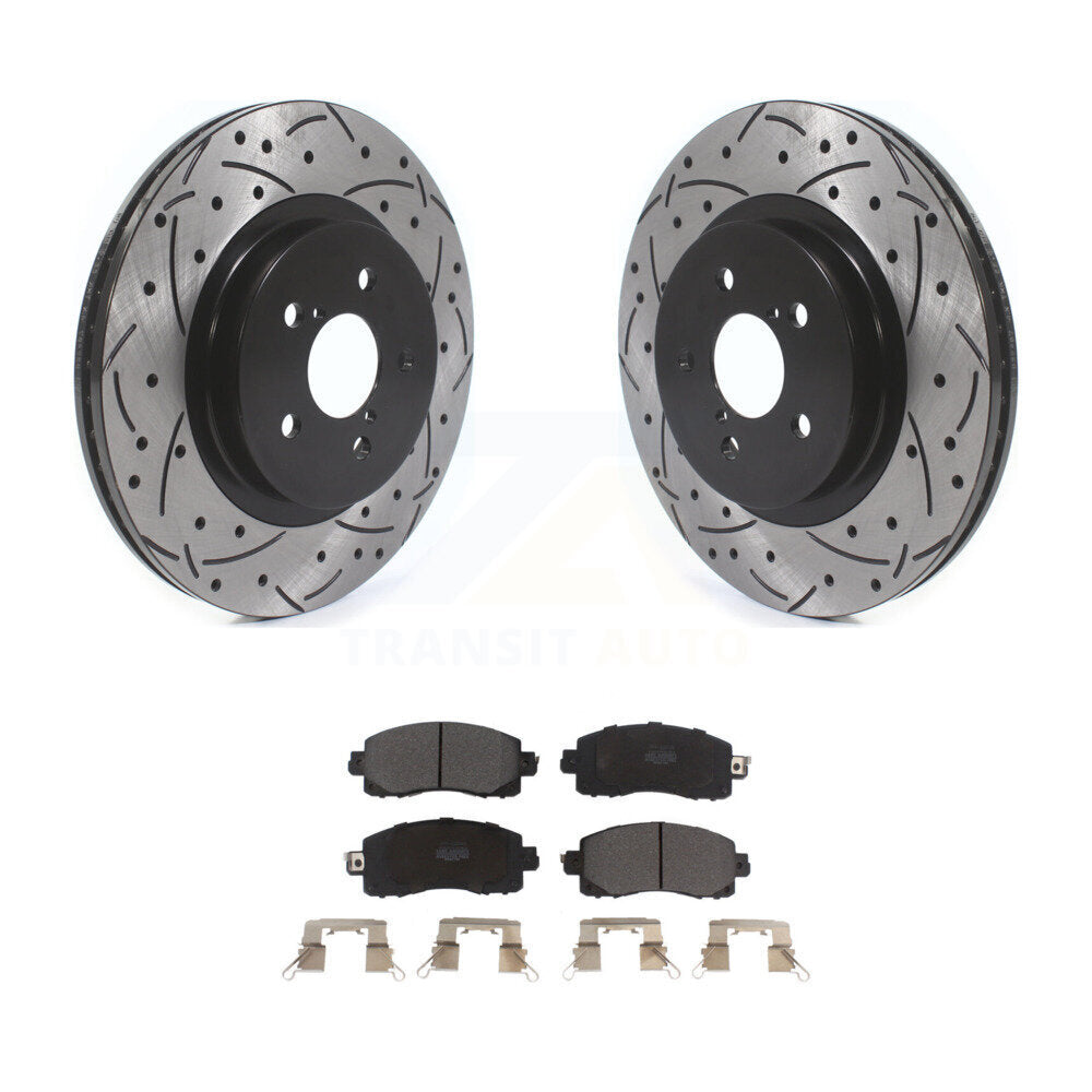 Kit de plaquettes de frein semi-métalliques pour rotors de frein à fente avant pour Subaru Crosstrek Imprez