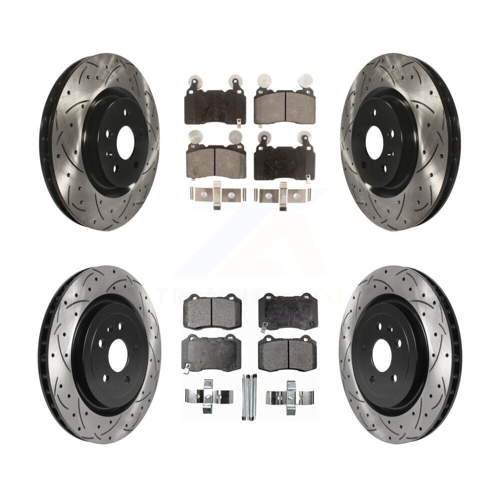 Rotors de frein à fente avant et arrière, Kit de plaquettes semi-métalliques pour Chevrolet Camaro S