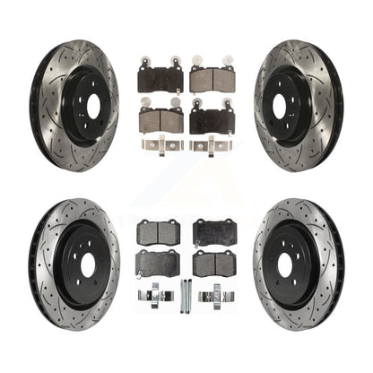 Rotors de frein à fente avant et arrière, Kit de plaquettes semi-métalliques pour Chevrolet Camaro S