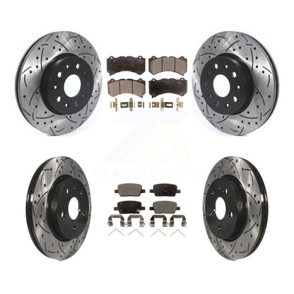 Rotor de frein à fente percée avant et arrière et Kit de plaquettes semi-métalliques pour Chevrolet Camar