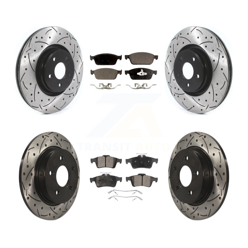 Kit de plaquettes de frein semi-métalliques pour rotors de frein avant et arrière, pour Ford Focus S 13-18