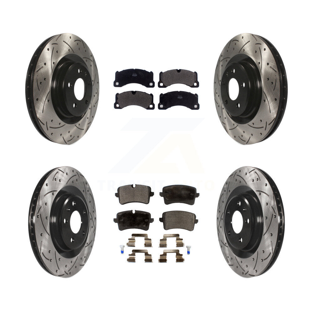 Kit de plaquettes semi-métalliques de Rotor de frein à fente avant et arrière, pour Porsche Macan Bas
