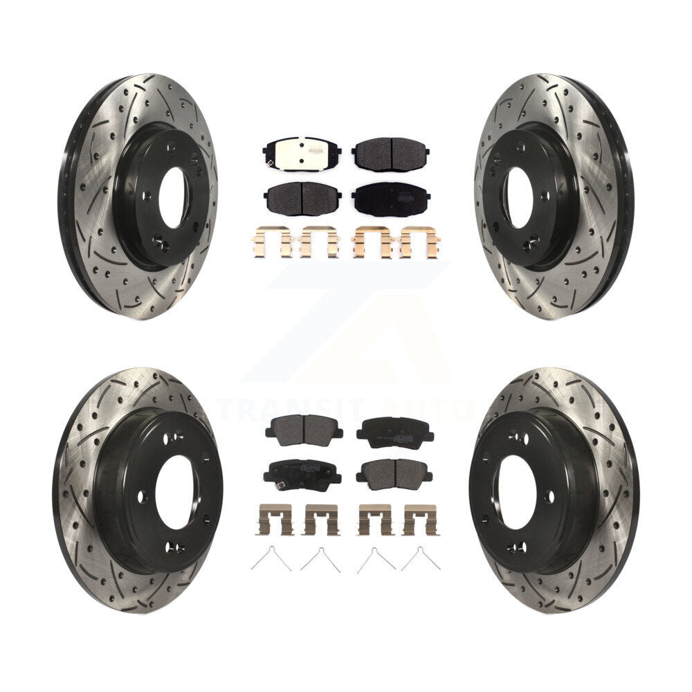 Kit de plaquettes de frein semi-métalliques pour rotors de frein avant et arrière, pour Kia Hyundai Kona G