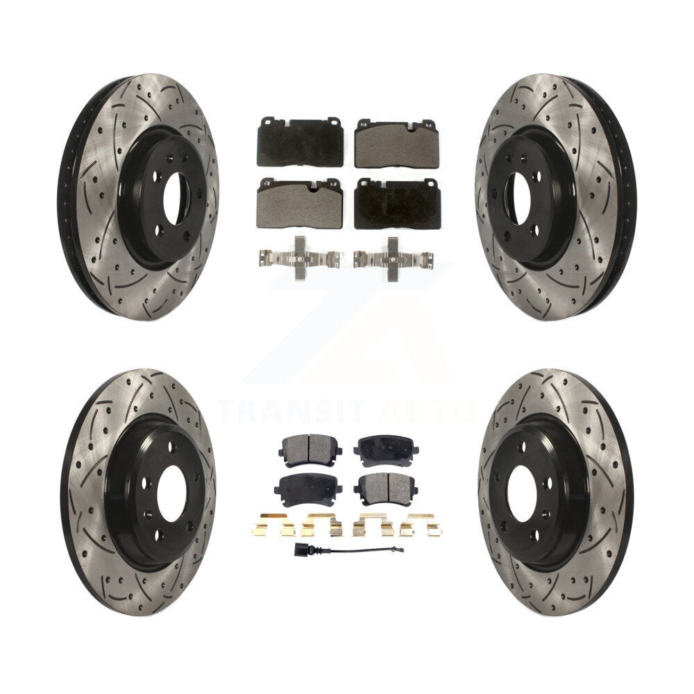 Rotors de frein à fente avant et arrière, Kit de plaquettes semi-métalliques pour moteur Audi Q5 FLEX