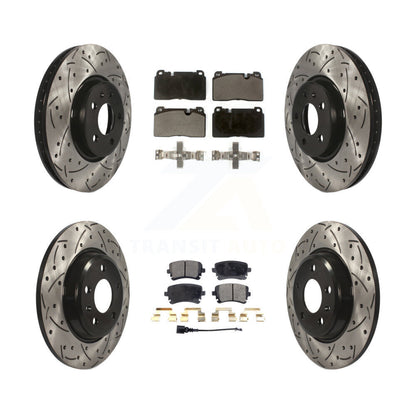 Rotors de frein à fente avant et arrière, Kit de plaquettes semi-métalliques pour moteur Audi Q5 FLEX