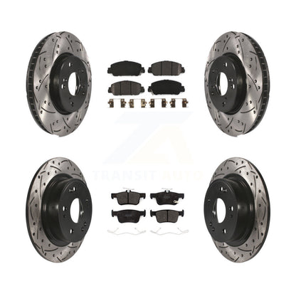 Rotors de frein à disque à fente avant et arrière, Kit de plaquettes semi-métalliques pour Honda Accor