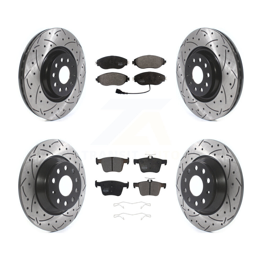 Kit de plaquettes de frein semi-métalliques pour rotors de frein avant et arrière, pour Volkswagen Tigua
