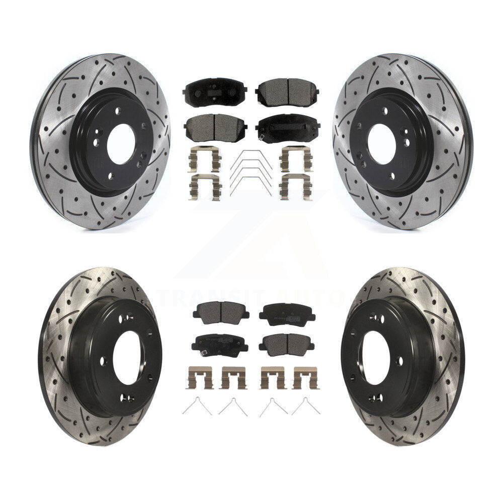Kit de plaquettes semi-métalliques pour Rotor de frein, fente de perçage avant et arrière, pour Kia Forte5 2021 1.6