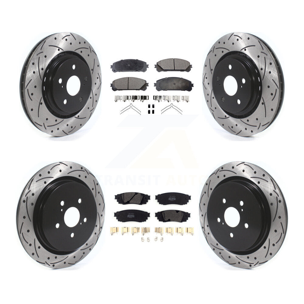Kit de plaquettes semi-métalliques de Rotor de frein à fente avant et arrière, pour Lexus RX350 RX450