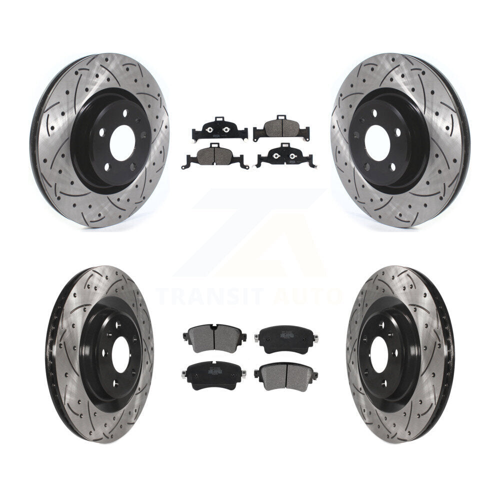 Kit de plaquettes semi-métalliques de Rotor de frein de fente de forage avant et arrière pour Audi Q5 A5 Sportbac