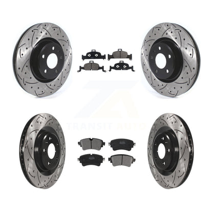 Kit de plaquettes semi-métalliques de Rotor de frein de fente de forage avant et arrière pour Audi Q5 A5 Sportbac