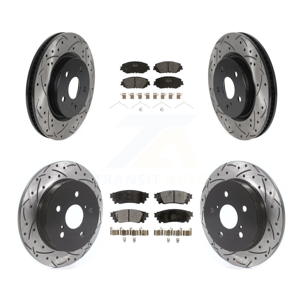 Kit de plaquettes de frein semi-métalliques pour rotors de frein à fente avant et arrière, pour Toyota RAV4 Camr