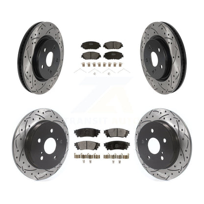 Kit de plaquettes de frein semi-métalliques pour rotors de frein à fente avant et arrière, pour Toyota RAV4 Camr