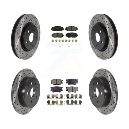 Rotors de frein à disque à fente avant et arrière, Kit de plaquettes semi-métalliques pour Toyota Camr