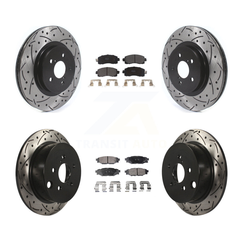 Kit de rotor de frein à fente percée avant et arrière et plaquettes semi-métalliques pour Subaru Crosstre