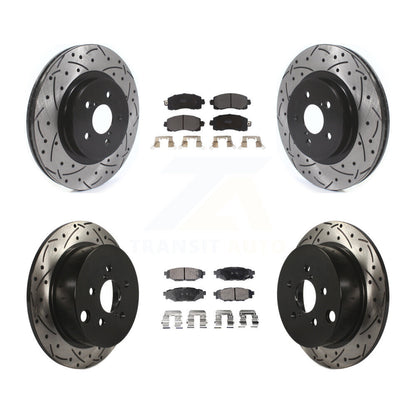 Kit de rotor de frein à fente percée avant et arrière et plaquettes semi-métalliques pour Subaru Crosstre