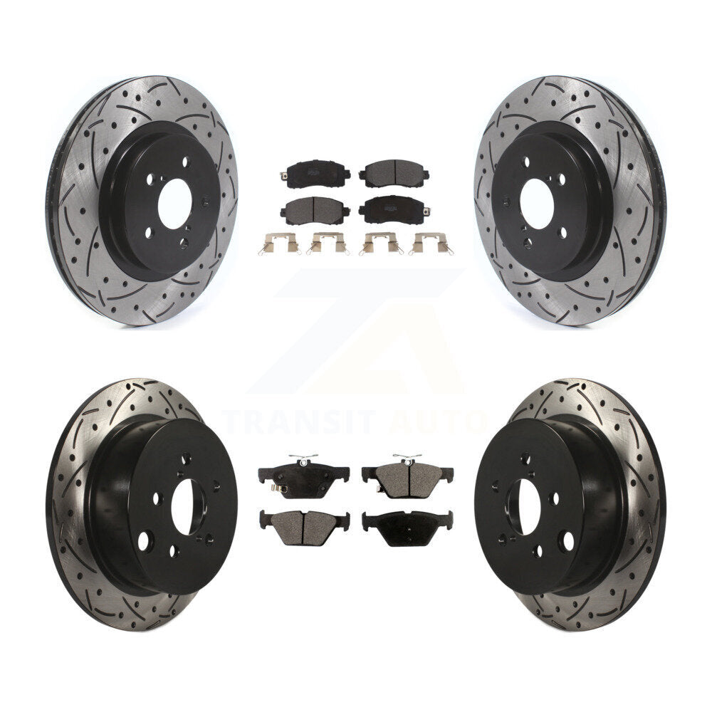 Kit de rotor de frein à fente percée avant et arrière et plaquettes semi-métalliques pour Subaru Crosstre