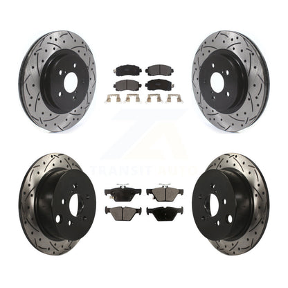 Kit de rotor de frein à fente percée avant et arrière et plaquettes semi-métalliques pour Subaru Crosstre