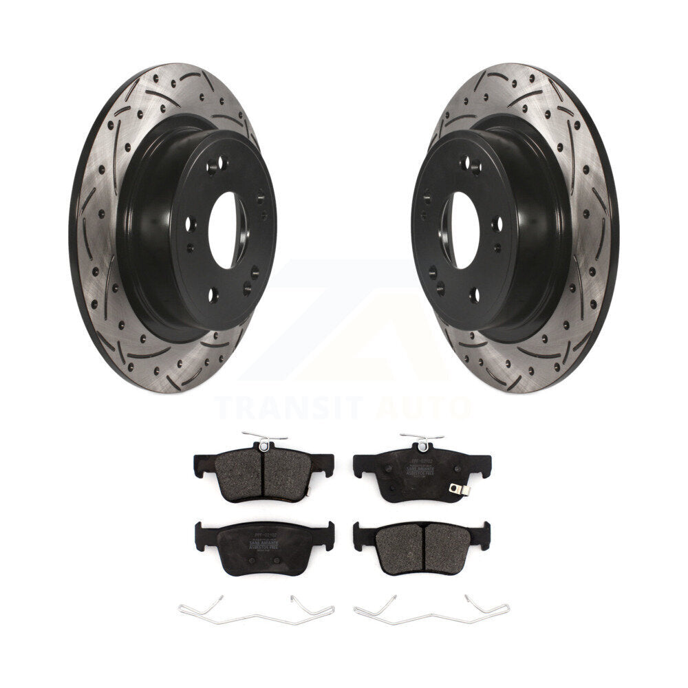 Kit de rotor de frein à fente arrière percée et de plaquettes semi-métalliques pour Honda Accor 2018 – 2022