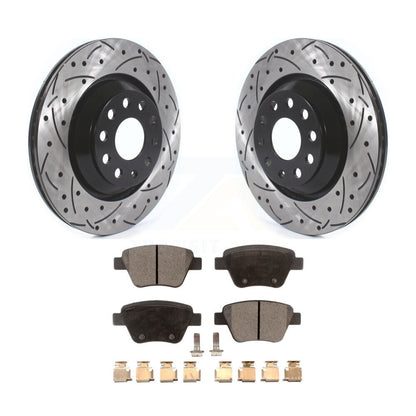 Rotor de frein à fente percée arrière et Kit de plaquettes semi-métalliques pour Volkswagen GTI Audi A