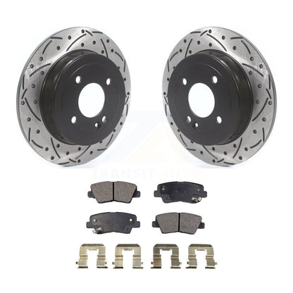Kit de plaquettes semi-métalliques de Rotor de frein à disque à fente arrière percée pour Hyundai Accen 2011
