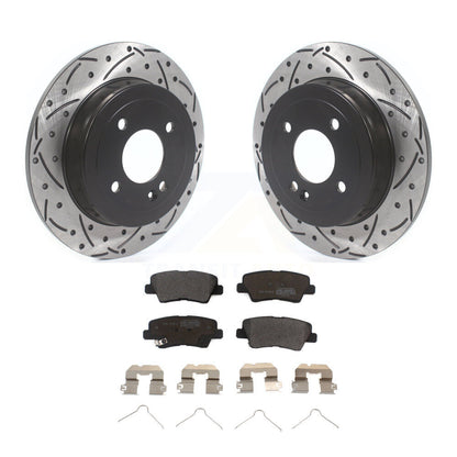 Rotor de frein à fente percée arrière et Kit de plaquettes semi-métalliques pour Kia Rio Hyundai Accen